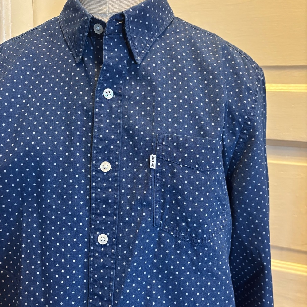 Levi’s Button Down, Collared Shirt Indigo Dyed Wi… - image 5